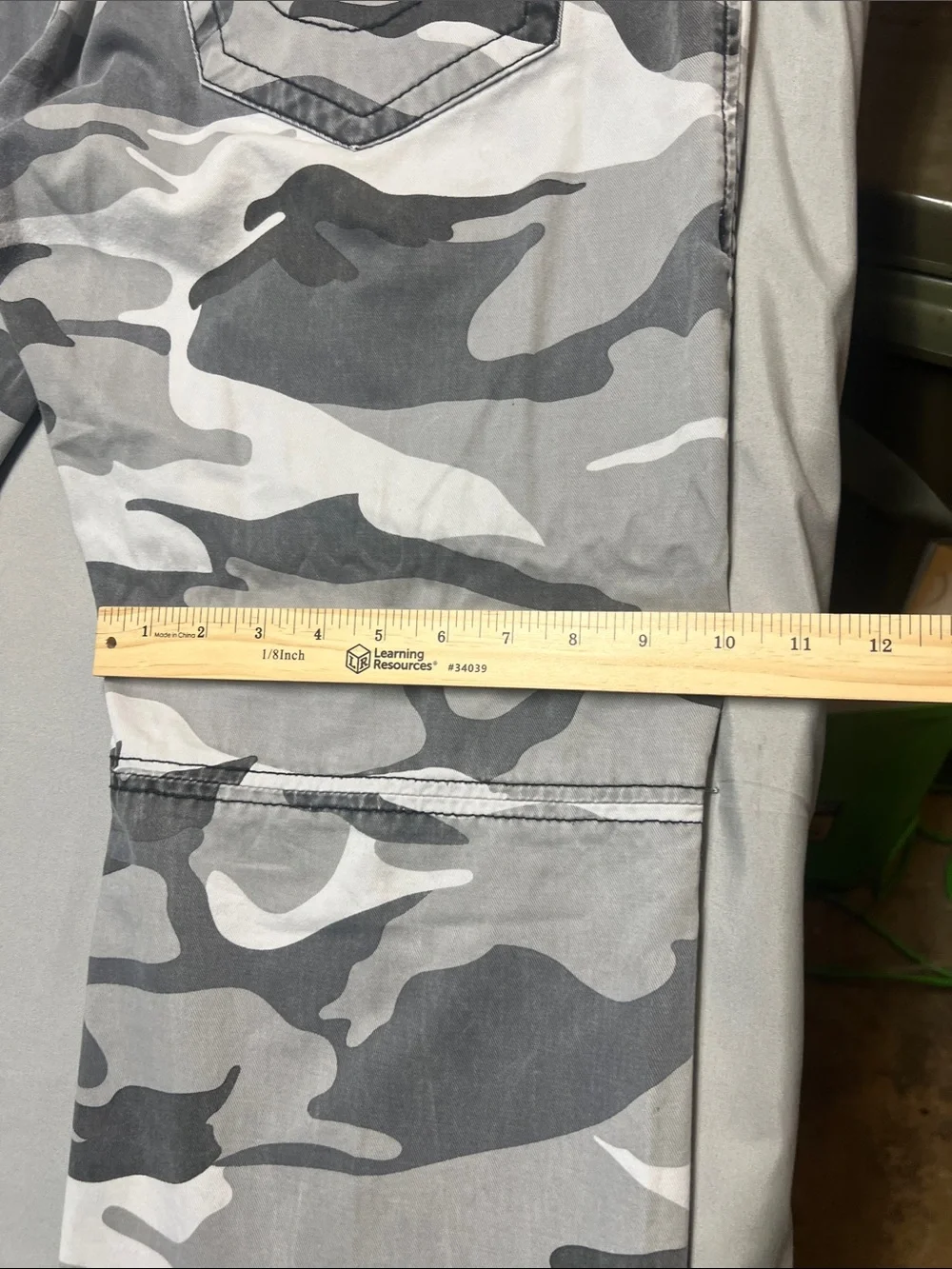 True Religion Gray & White Camo Zip Pants